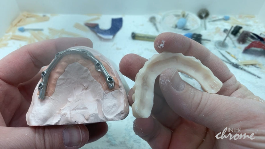 Checking the fit over top of the bar